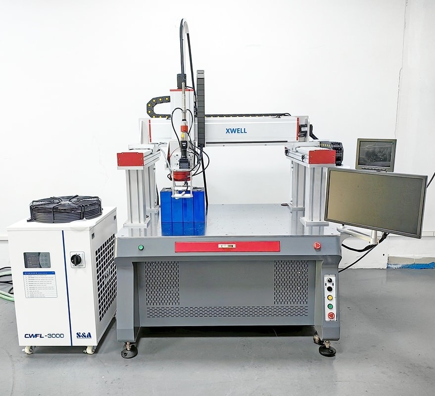1000W スポット 溶接機 ガントリー 自動 連続 リチウム イオン バッテリー ファイバー レーザー 溶接機